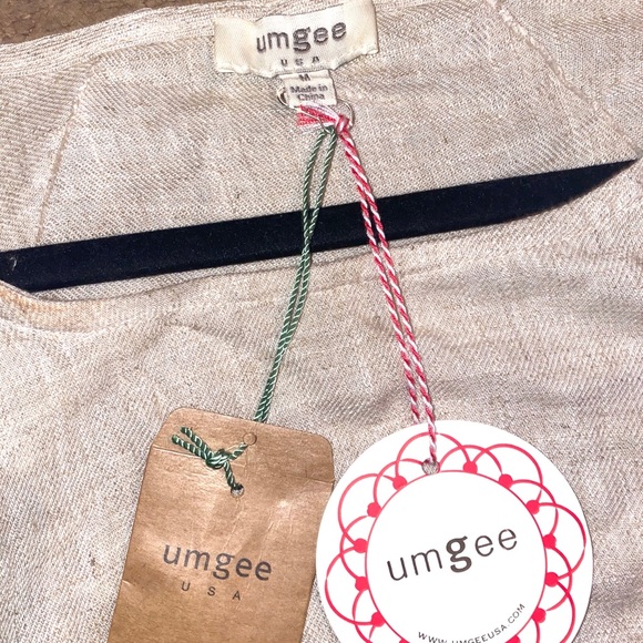Umgee USA Size Medium Tan Linen Dress. - Picture 2 of 4